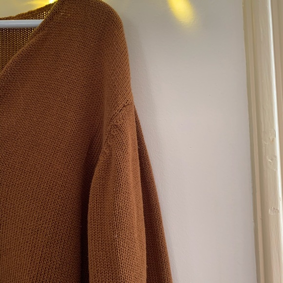 Vintage Brown V-neck Pullover Sweater SZ XL - Picture 3 of 12
